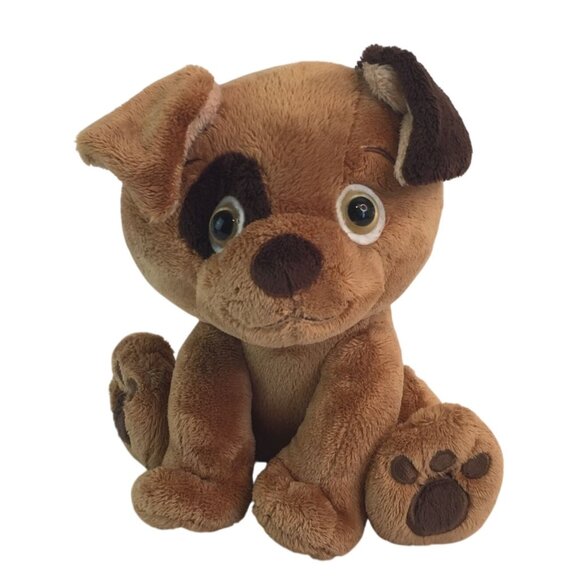 Fiesta Kidz Brown Dog Plush 7" Puppy Stuffed Animal Toy 2008 Eye Patch - Picture 1 of 8